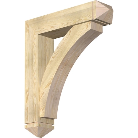 Thorton Arts And Crafts Rough Sawn Bracket W/ Offset Brace, Douglas Fir, 8W X 34D X 40H